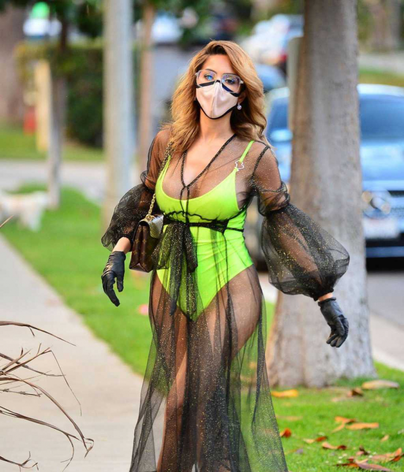 Farrah Abraham maskeyle Los Angeles'ta