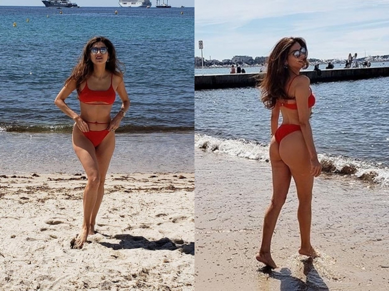 Blanca Blanco kırmızı bikiniyle