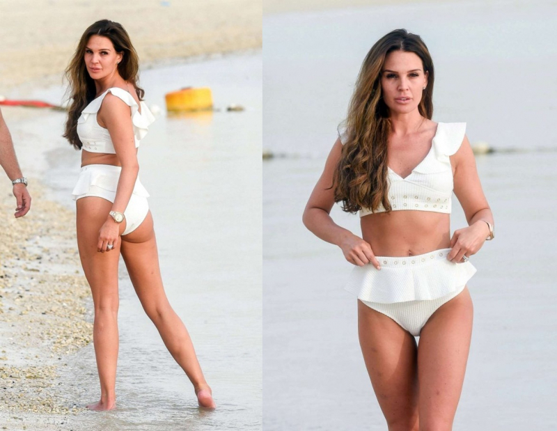 Danielle Lloyd beyaz bikiniyle Dubai'de